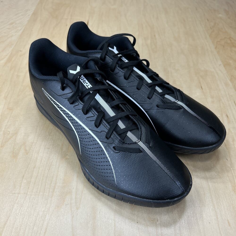 Puma Indoor Soccer Shoes Black White Size 10.5 Ultra Turf Trainers 107905-02